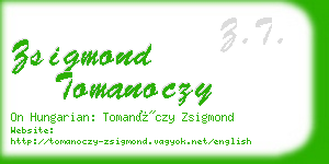 zsigmond tomanoczy business card